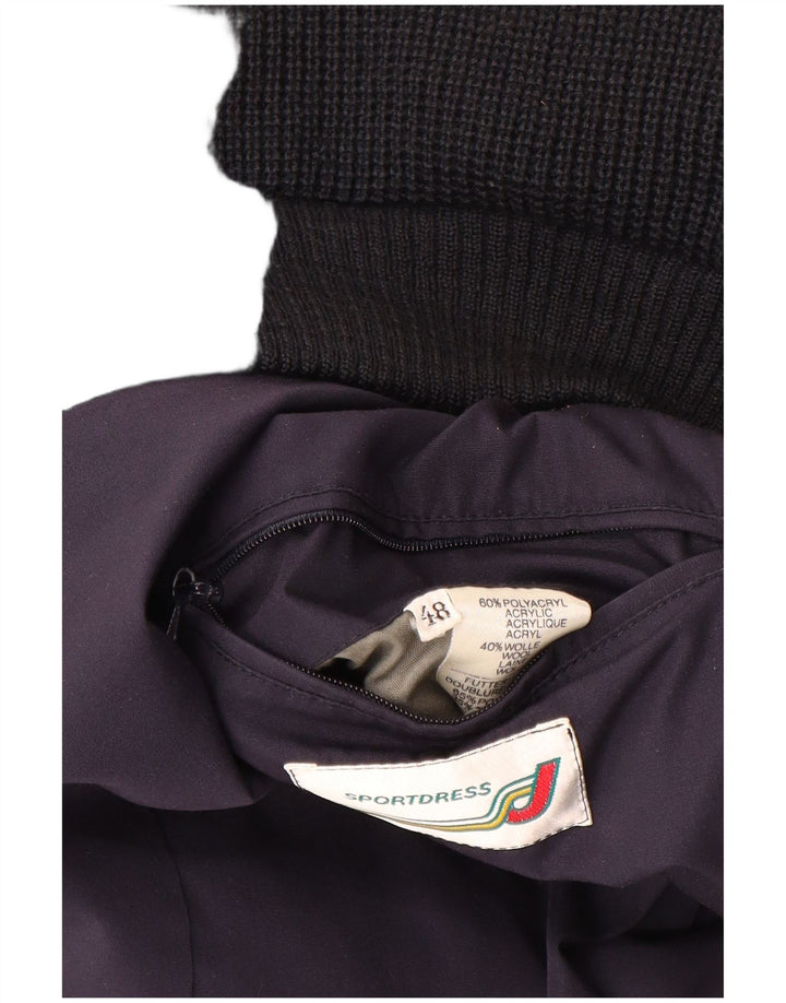 Maglione cardigan doppiopetto vintage da uomo IT 48 blu navy medio