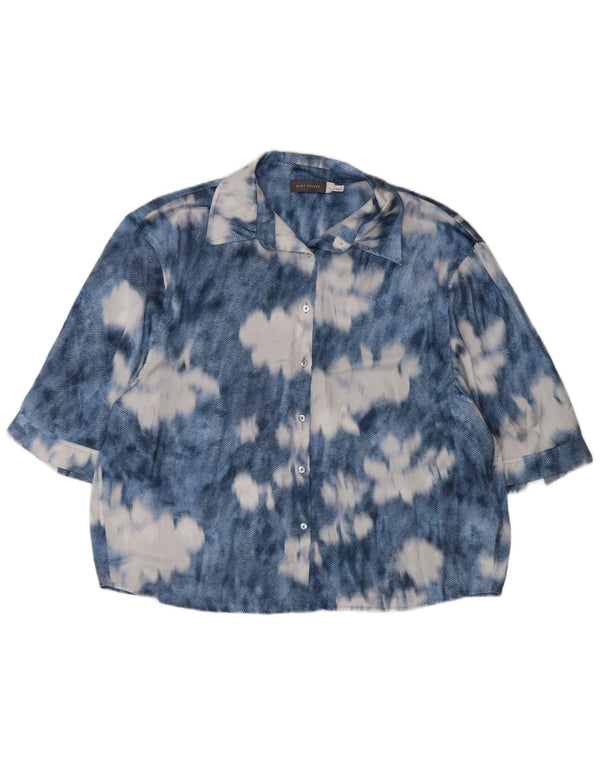 MINT VELVET Camicia oversize a maniche corte da donna UK 16 Large Blue Tie Dye