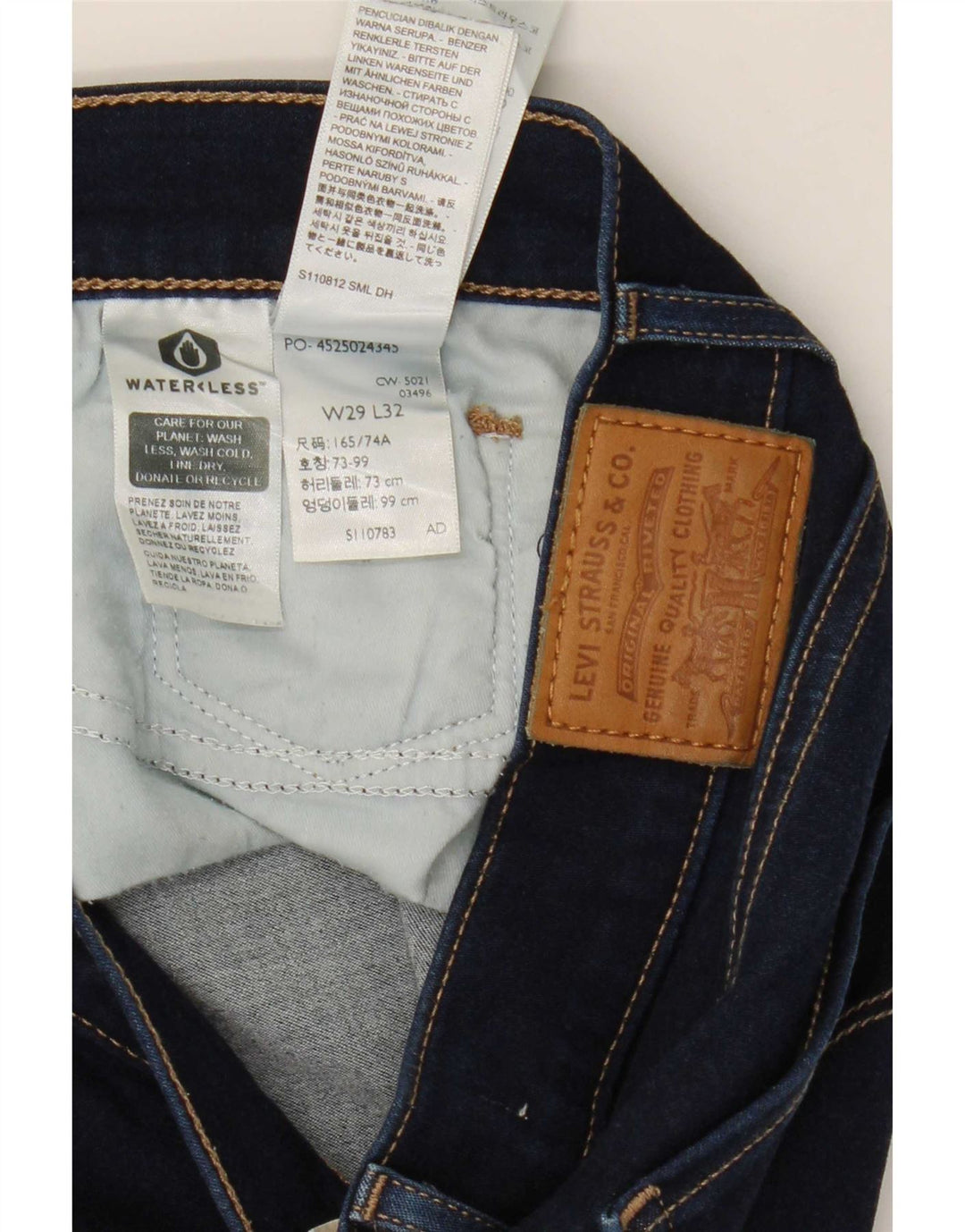 Levi's Donna 312 Shaping Slim Jeans W29 L32 Blu Navy Cotone