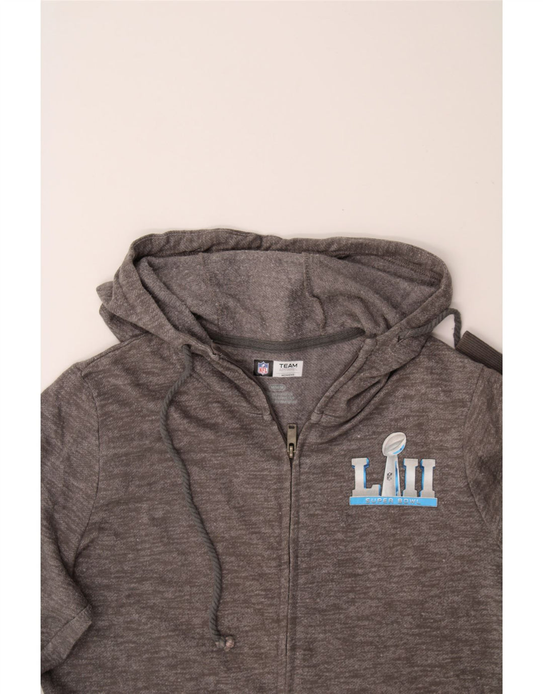 NFL Womens Lill Super Bowl Zip Hoodie Sweater UK 14 Medium Grey Polyester Vintage NFL and Second-Hand NFL from Messina Hembry 