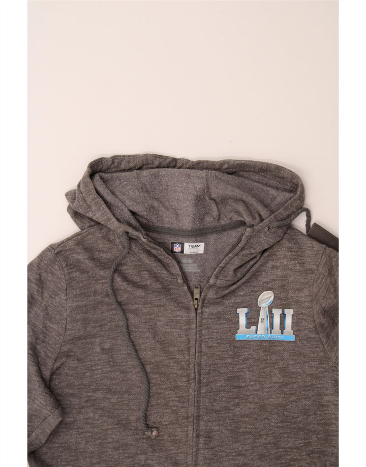NFL Womens Lill Super Bowl Zip Hoodie Sweater UK 14 Medium Grey Polyester Vintage NFL and Second-Hand NFL from Messina Hembry 