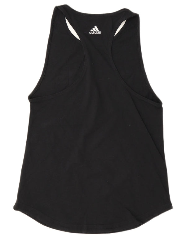 Canotta grafica da donna Adidas UK 8/10 piccola in cotone nero