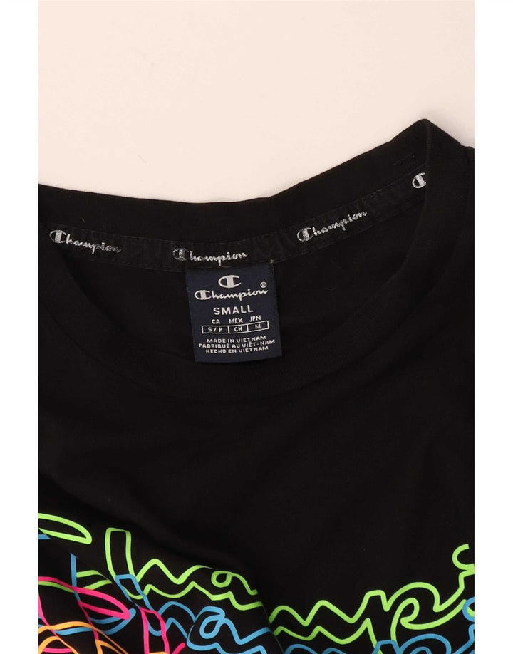 T-shirt grafica da uomo Champion Top piccola nera