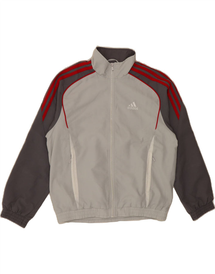 ADIDAS Boys Tracksuit Top Jacket 11-12 Years Grey Colourblock Vintage Adidas and Second-Hand Adidas from Messina Hembry 