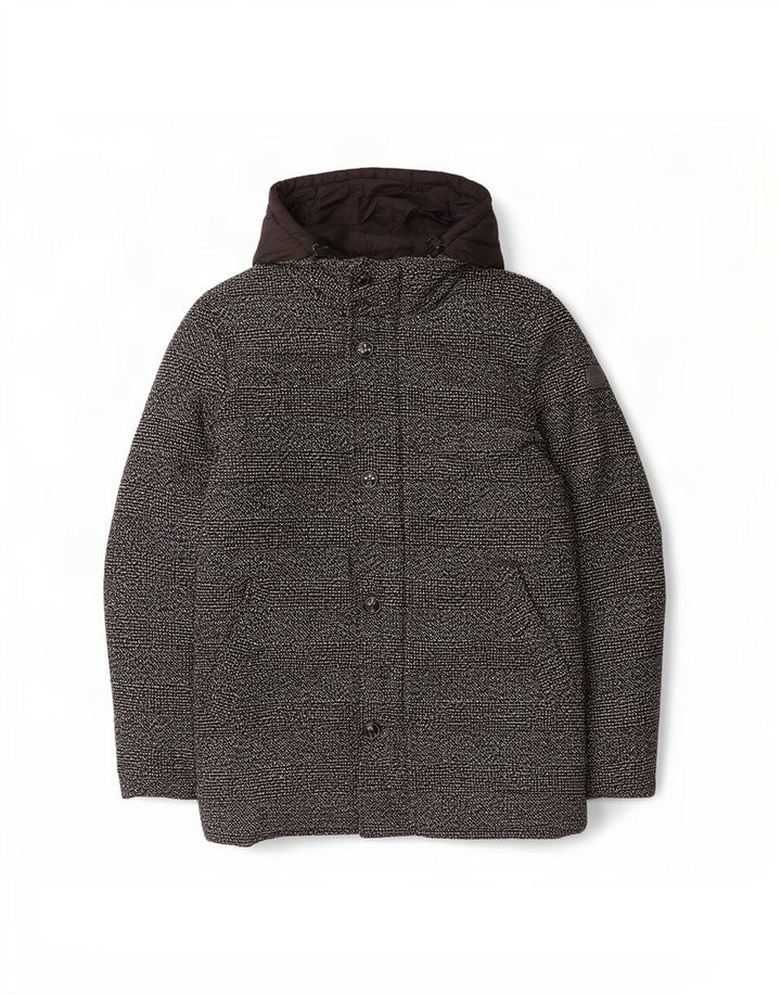 Cappotto imbottito con cappuccio da uomo Coveri UK 38 poliestere nero medio