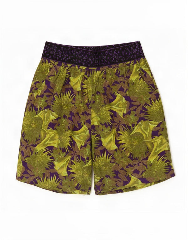 Sivar Womens Casual Shorts IT 46 Large W28 Green Floral Cotton