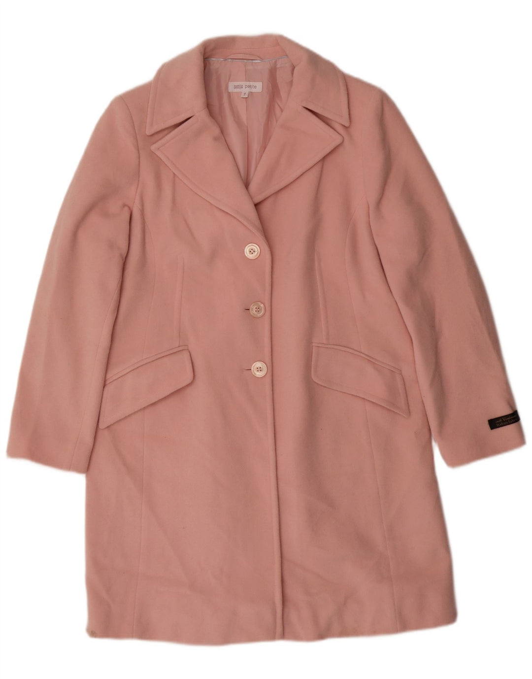 Cappotto da donna Marks & Spencer UK 16 grande lana rosa