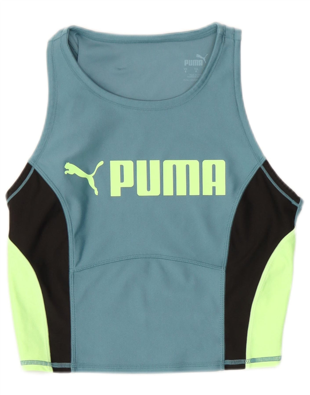 Canotta grafica corta da donna Puma UK 10 Small Blu Colourblock Poliestere