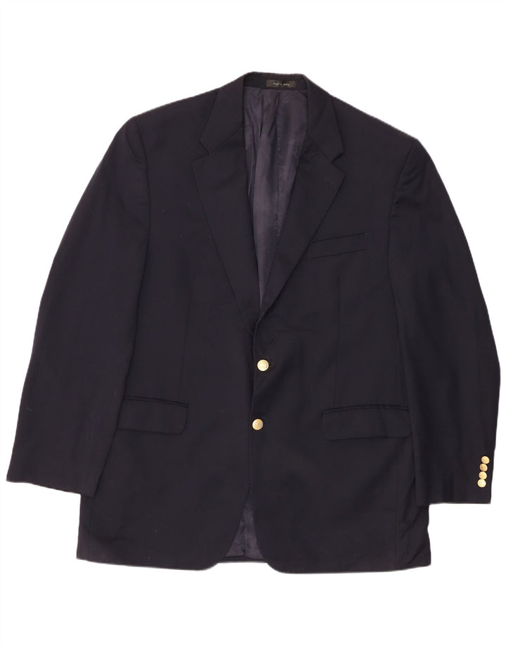 Giacca blazer a 2 bottoni da uomo Chaps UK 44 2XL Lana blu navy