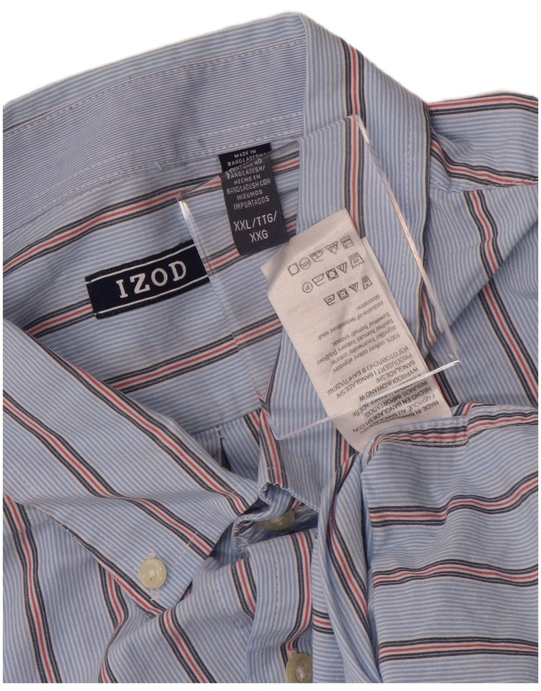 Camicia da uomo IZOD 2XL cotone gessato blu