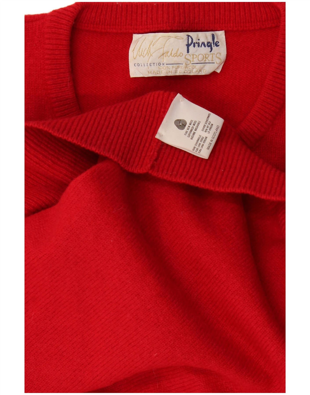 Maglione maglione girocollo con grafica da uomo Pringle XL rosso lana vergine