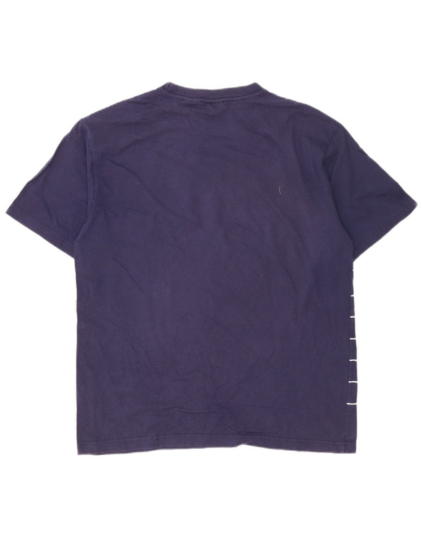 T-shirt grafica da uomo Fila Top grande in cotone a righe blu navy