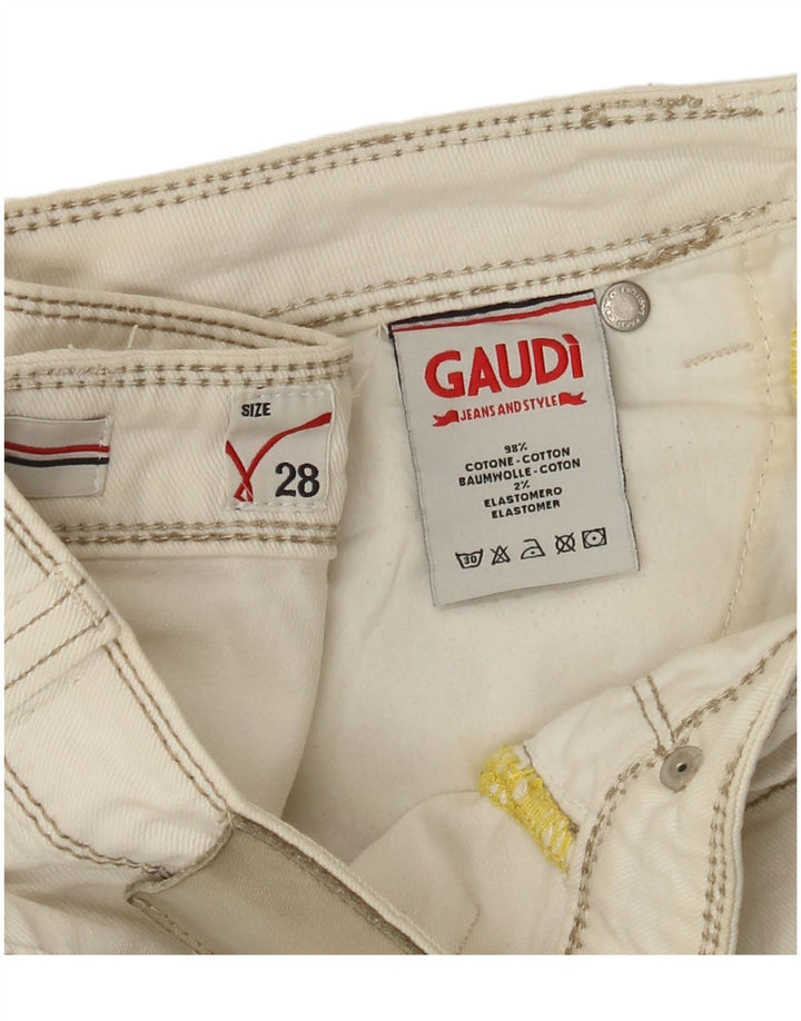 Pantaloncini di jeans da donna Gaudi W28 cotone bianco sporco medio
