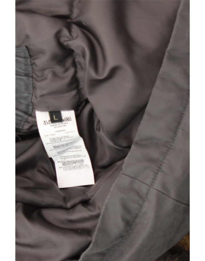 NAPAPIJRI Womens Hooded Padded Coat UK 16 Large Grey Polyester Vintage Napapijri and Second-Hand Napapijri from Messina Hembry 