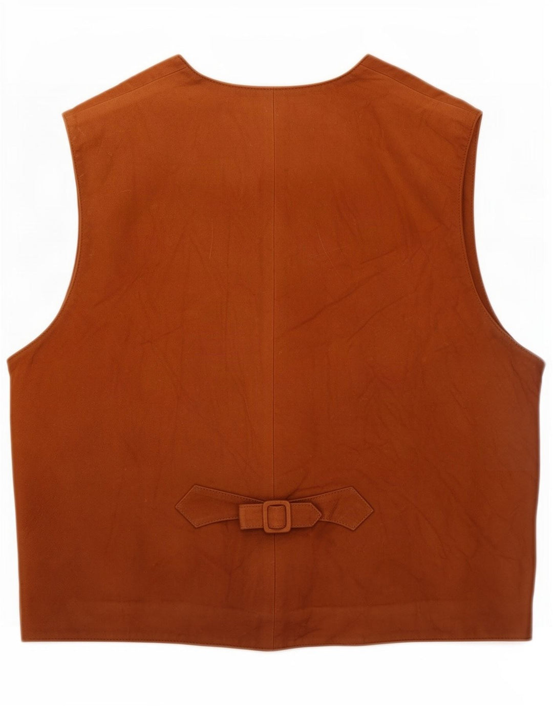 Gilet vintage da uomo in pelle scamosciata XL marrone