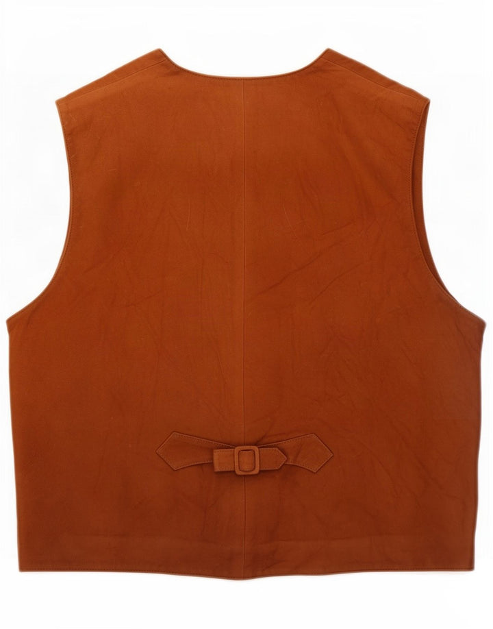 Gilet vintage da uomo in pelle scamosciata XL marrone