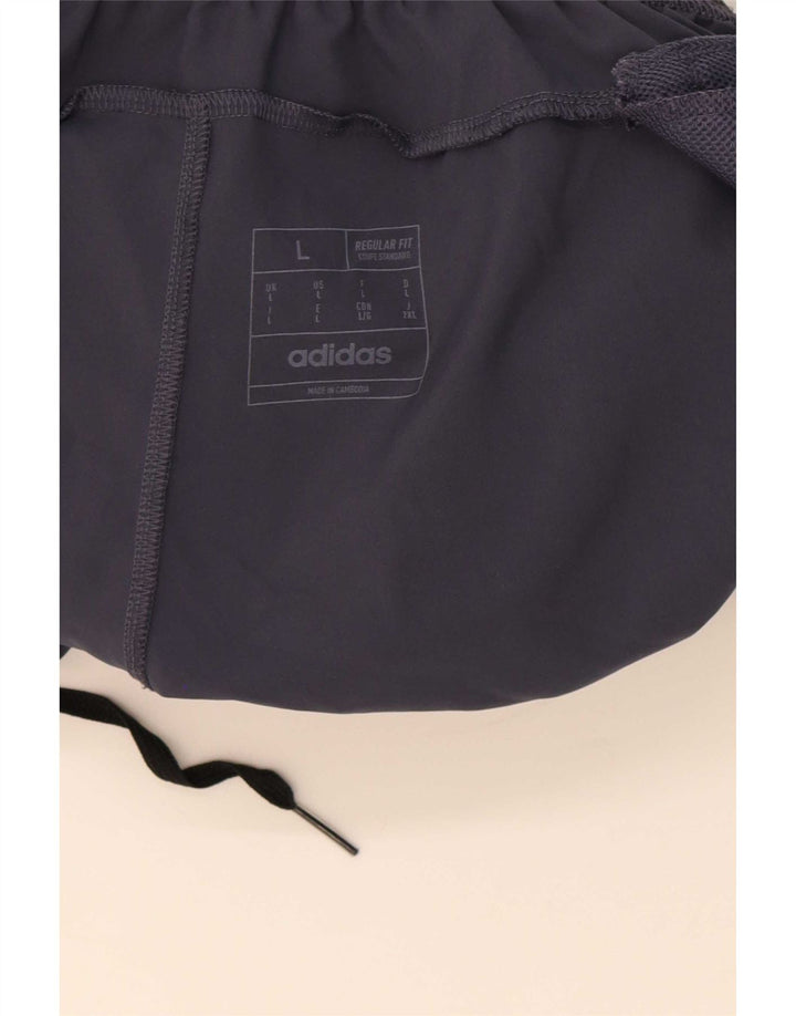 Pantaloncini sportivi Adidas da uomo con vestibilità regolare, grandi, in poliestere color block blu navy