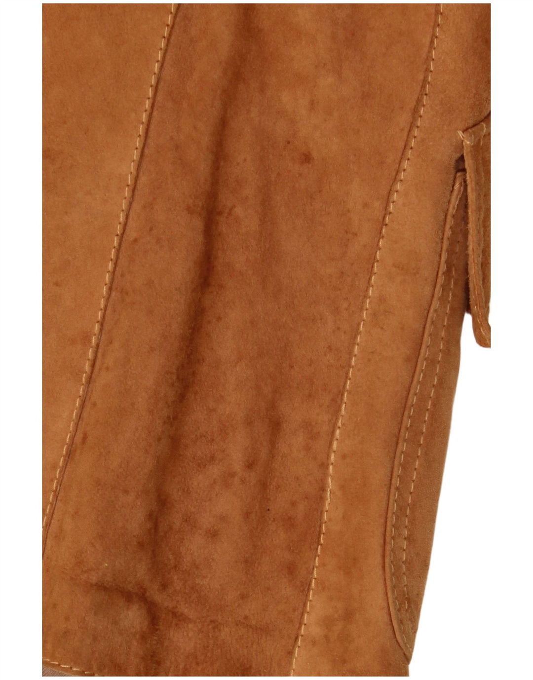 Giacca blazer da donna in pelle scamosciata a 3 bottoni VINTAGE IT 42 Marrone medio