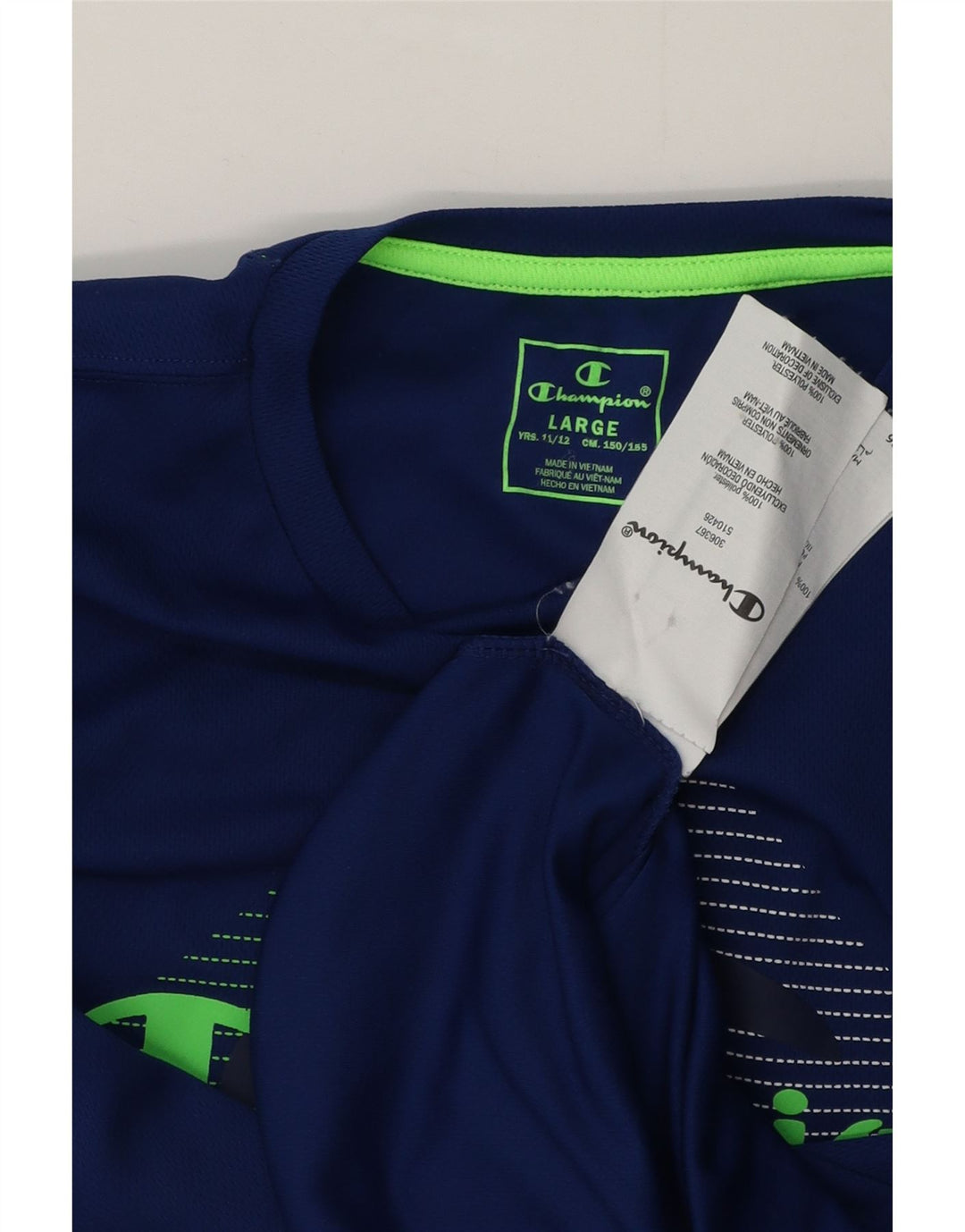 T-shirt grafica Champion da bambino, 11-12 anni, grande, in poliestere blu