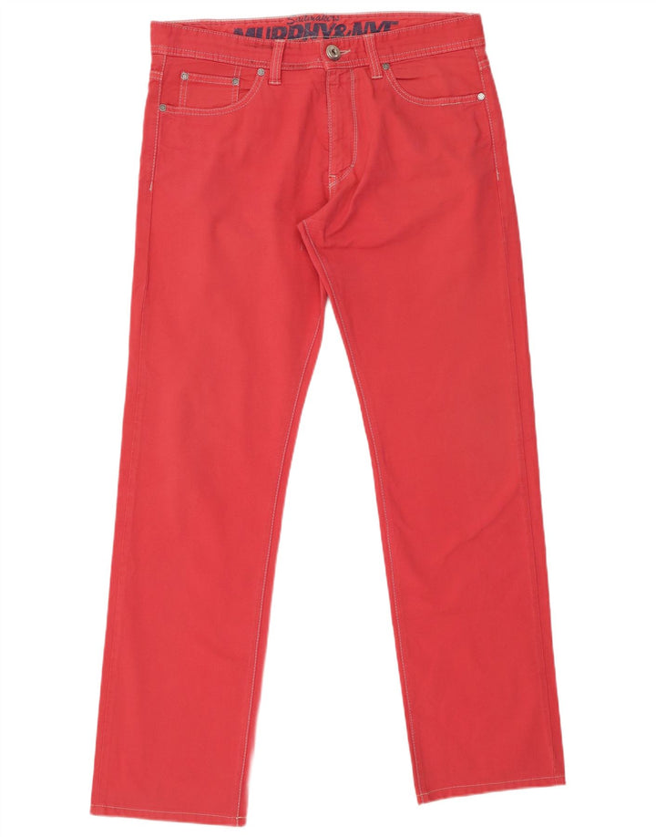 Pantaloni casual dritti da uomo MURPHY & NYE W34 L32 cotone rosso