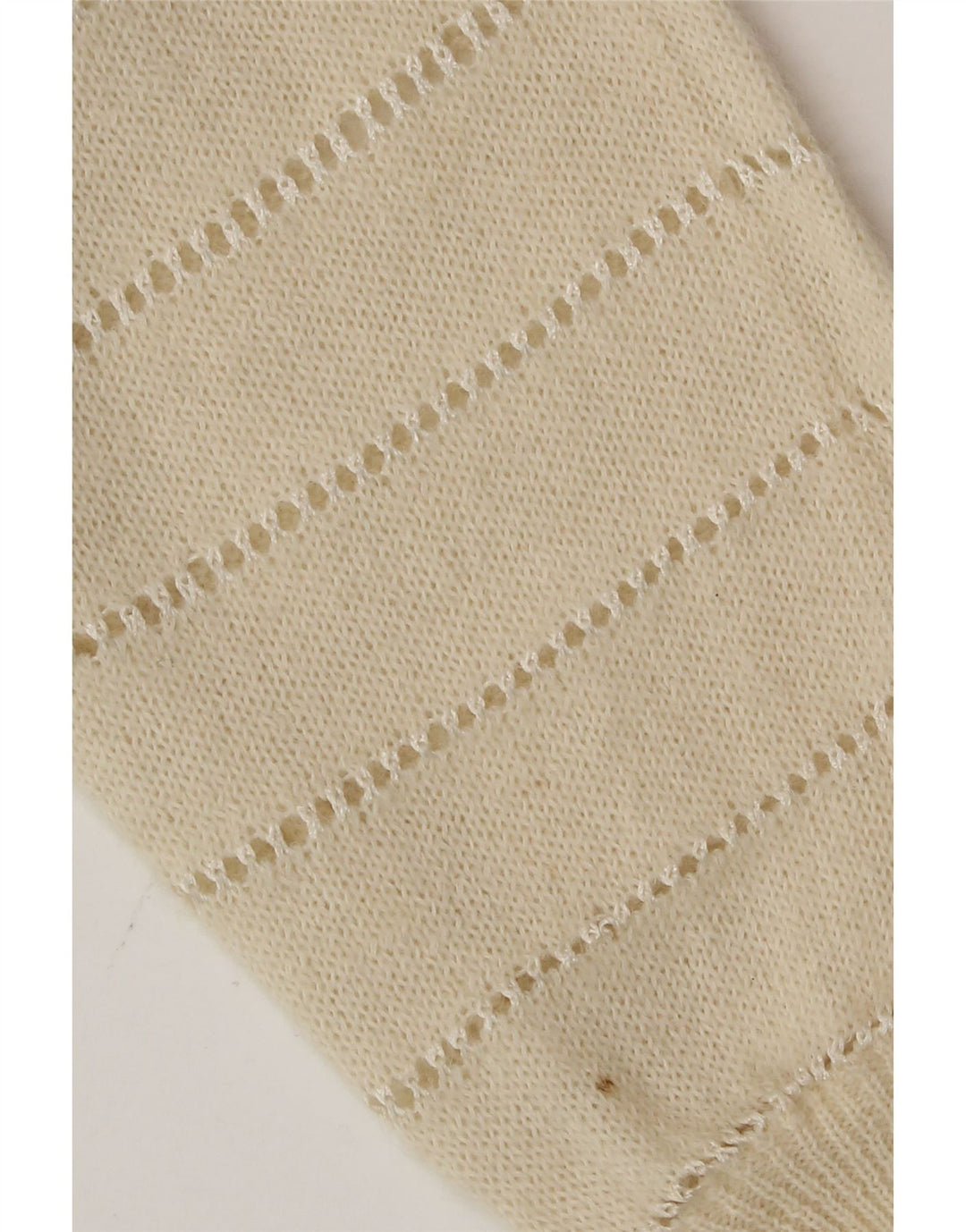 Maglione cardigan da donna vintage UK 14 medio bianco sporco