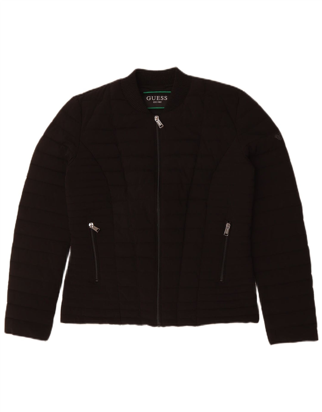 Giacca imbottita da donna Guess UK 12 Medium Nero Poliestere