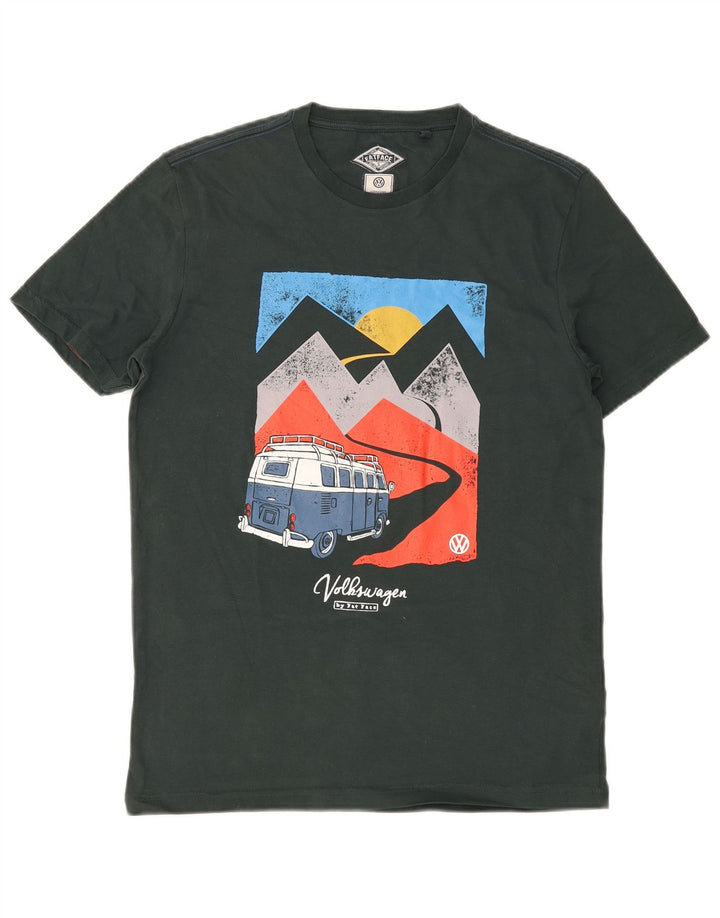 T-shirt grafica da uomo Fat Face Top piccola in cotone verde