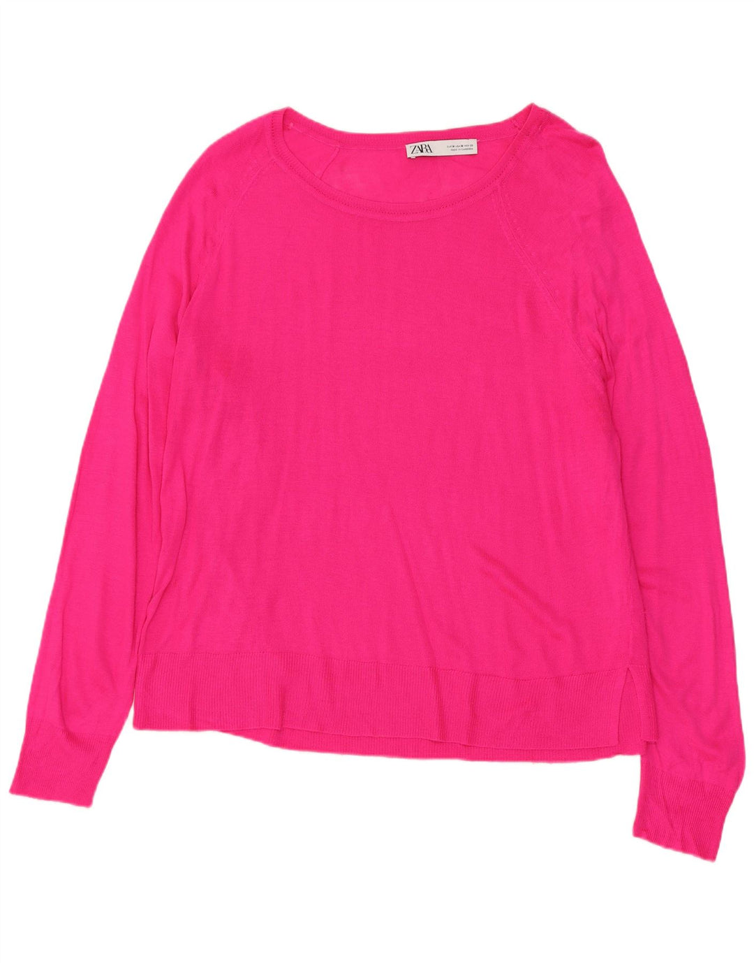 Maglione ZARA da donna con scollo a barca UK 14 Rosa medio