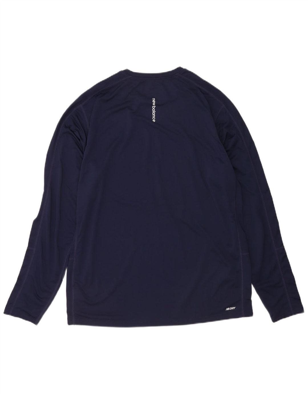 New Balance Maglietta grafica da uomo a maniche lunghe grande in poliestere blu navy