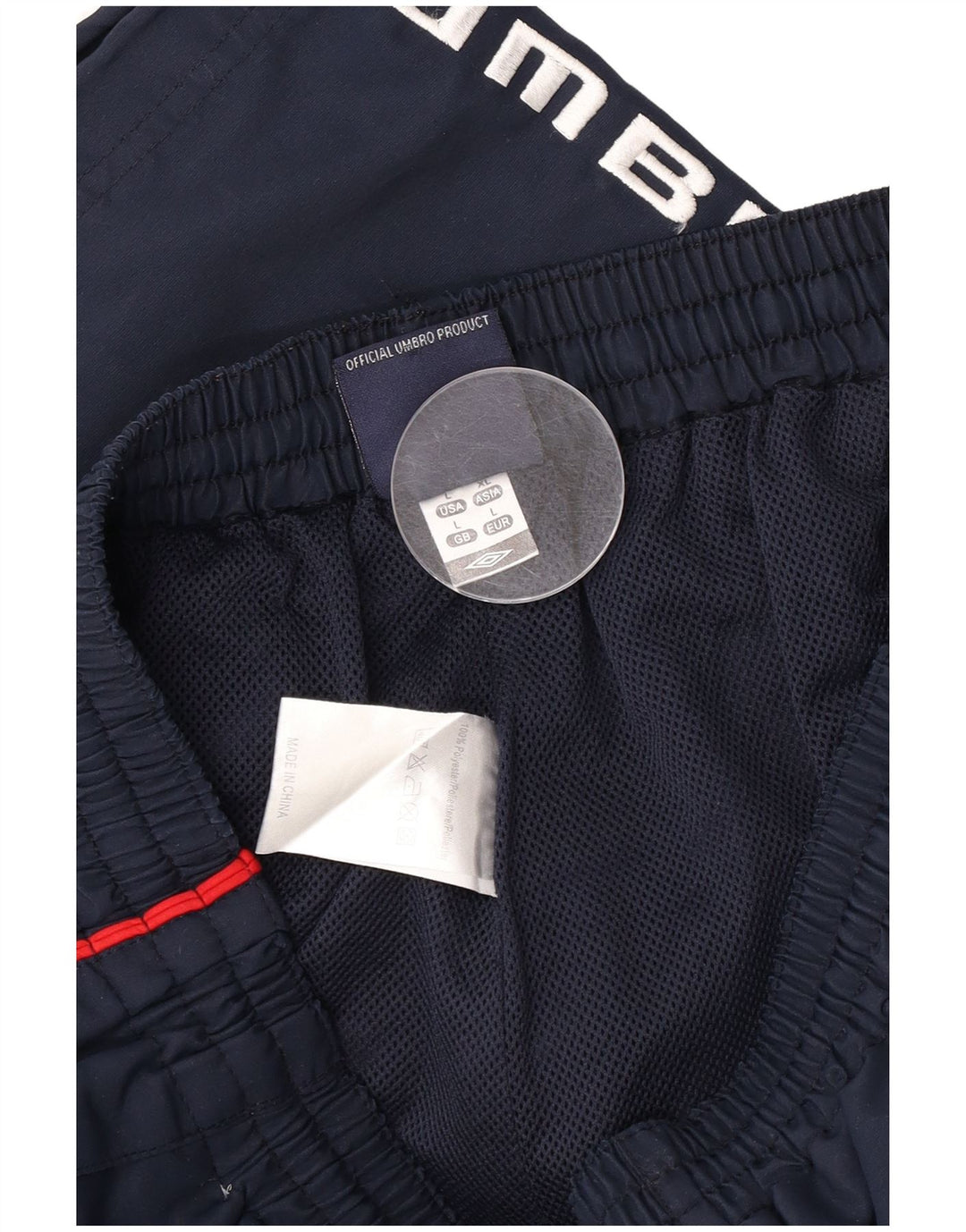 Pantaloncini sportivi Umbro da uomo con grafica Bermuda, grandi, in poliestere blu navy