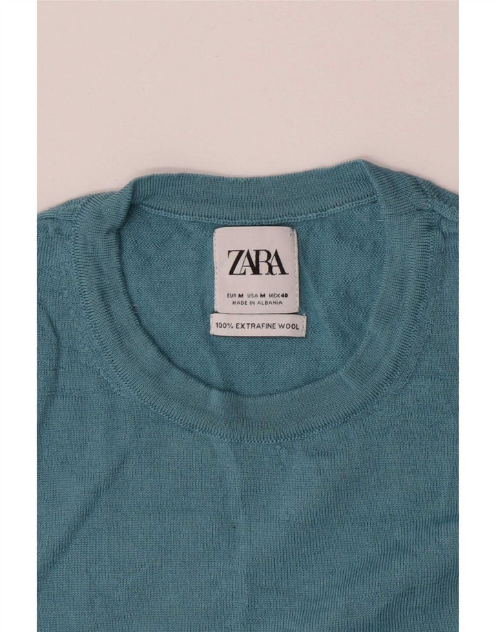 Maglione maglione girocollo da uomo Zara blu medio
