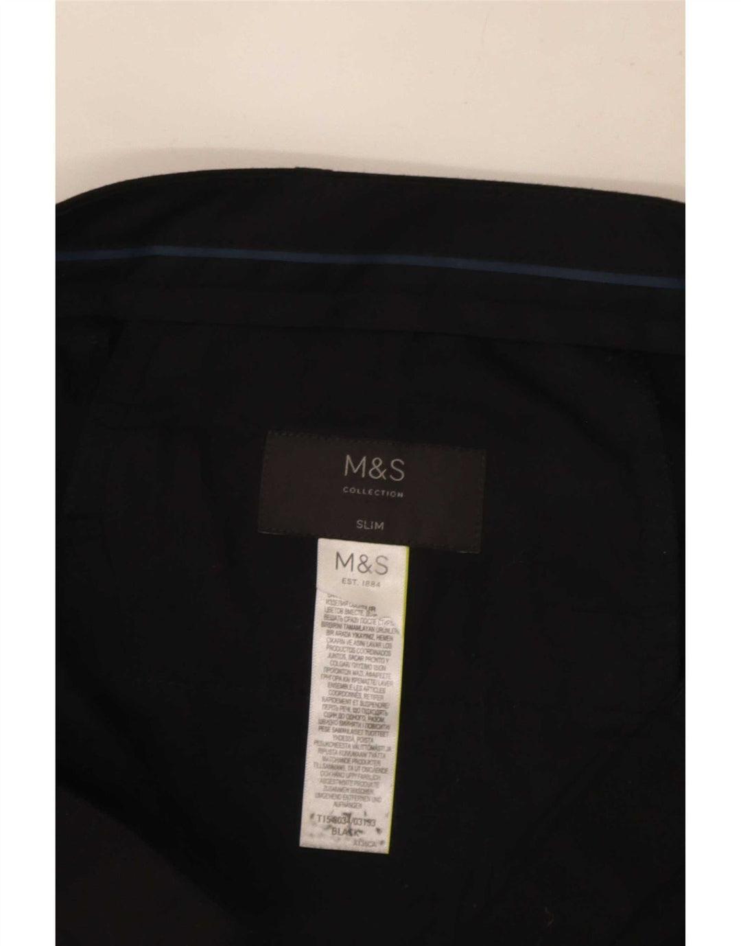 Pantaloni da abito slim fit da uomo Marks & Spencer W34 L32 neri