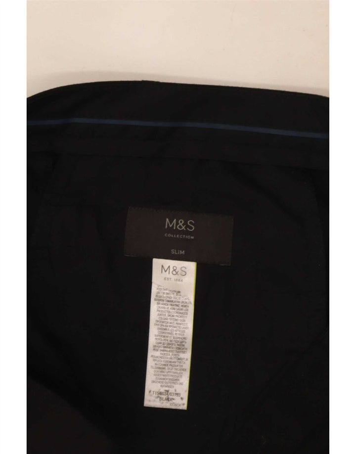 Pantaloni da abito slim fit da uomo Marks & Spencer W34 L32 neri