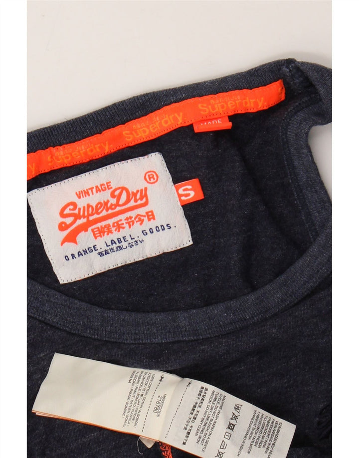 Canotta da uomo SUPERDRY piccola in cotone screziato blu navy