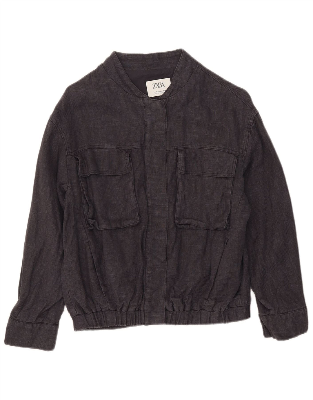 Giacca Utility Zara per Ragazze 13-14 Anni Blu Navy Ramie