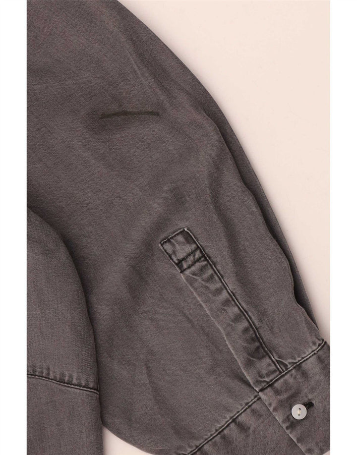Maglia pullover con maniche a 3/4 vestibilità ampia da donna Zara UK 14 Grigio medio