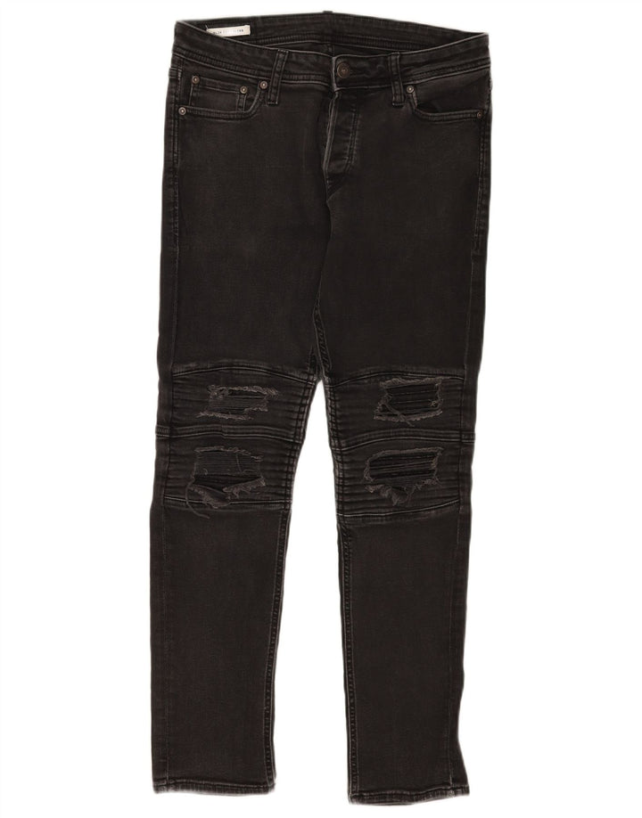 Jack & Jones Uomo GLENN Jeans slim effetto consumato W30 L30 cotone nero