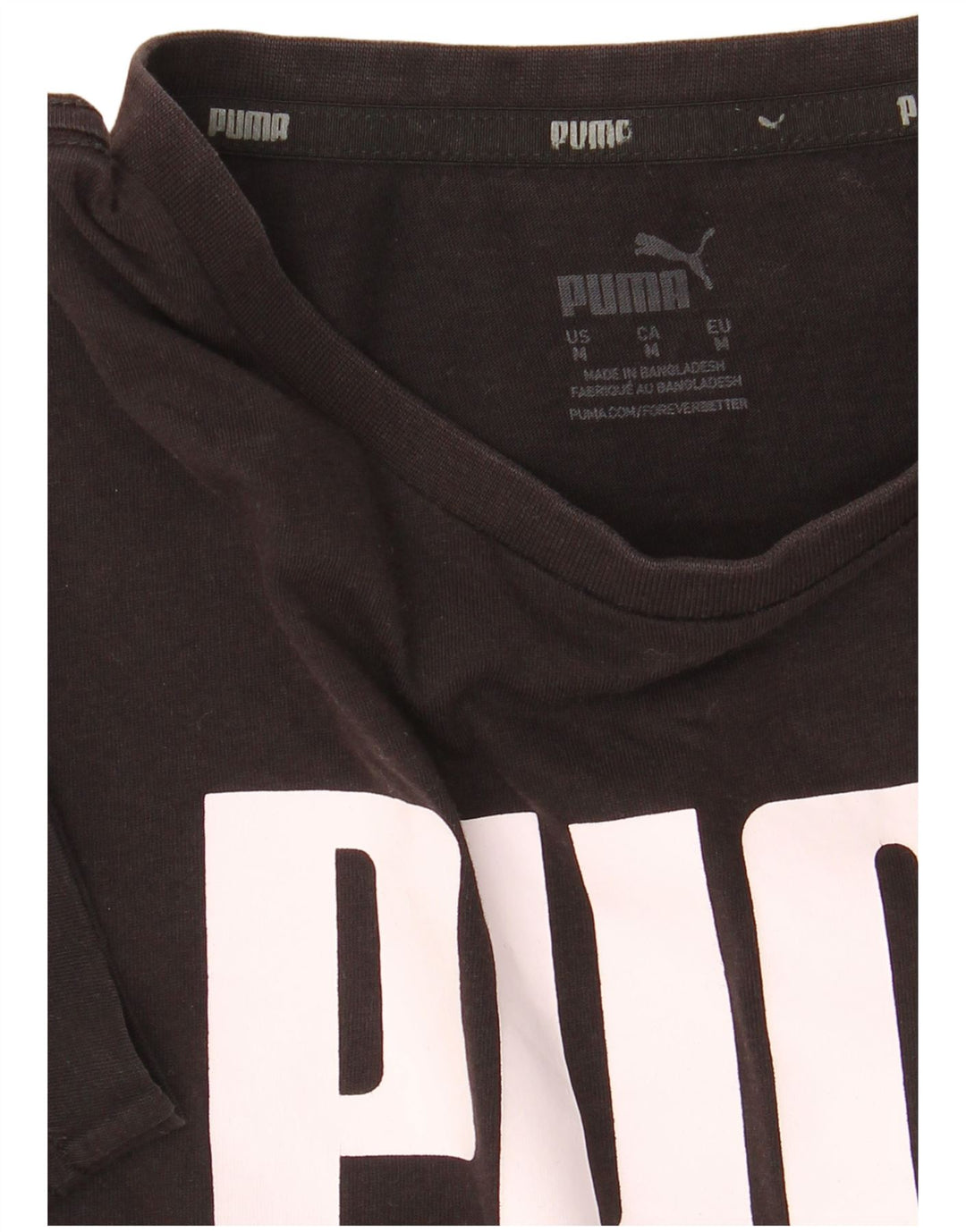PUMA Mens Graphic T-Shirt Top Medium Black Cotton