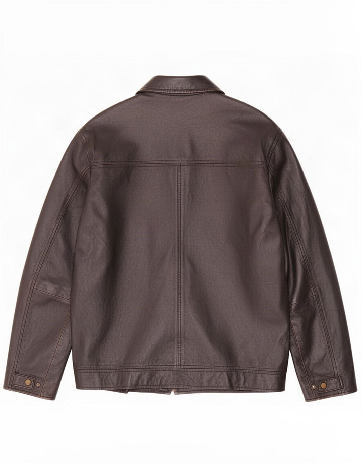 Giacca in pelle da uomo M&Co UK 36 piccola marrone