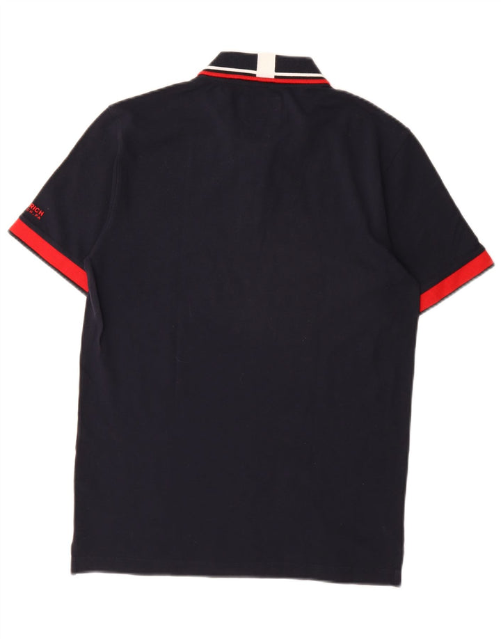 WOOLRICH Mens Penn-Rich Polo Shirt Small Navy Blue Cotton Vintage Woolrich and Second-Hand Woolrich from Messina Hembry 