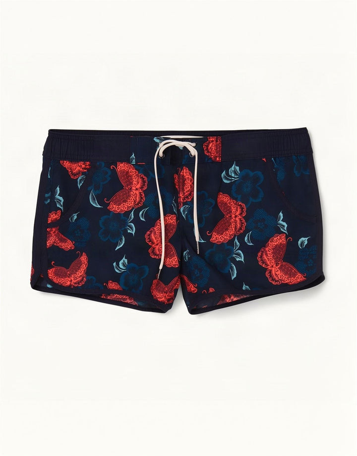 Pantaloncini da bagno da donna Fat Face UK 12 Poliestere floreale medio blu navy