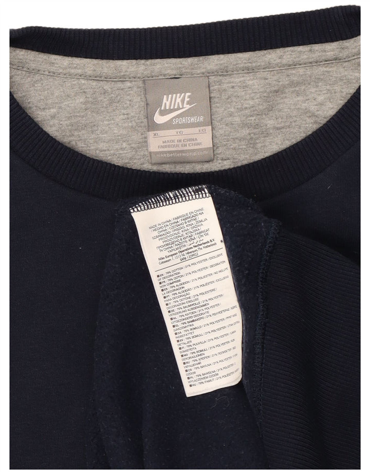 NIKE Mens Sweatshirt Jumper XL Navy Blue Cotton