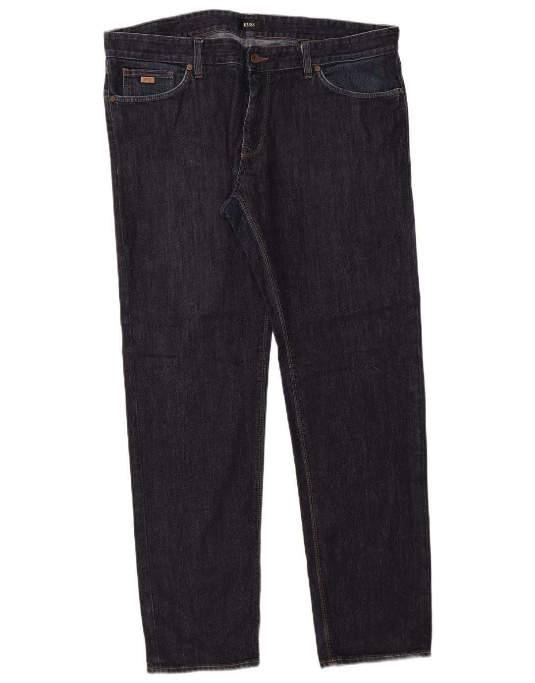 Jeans dritti da uomo Hugo Boss W38 L32 cotone blu navy