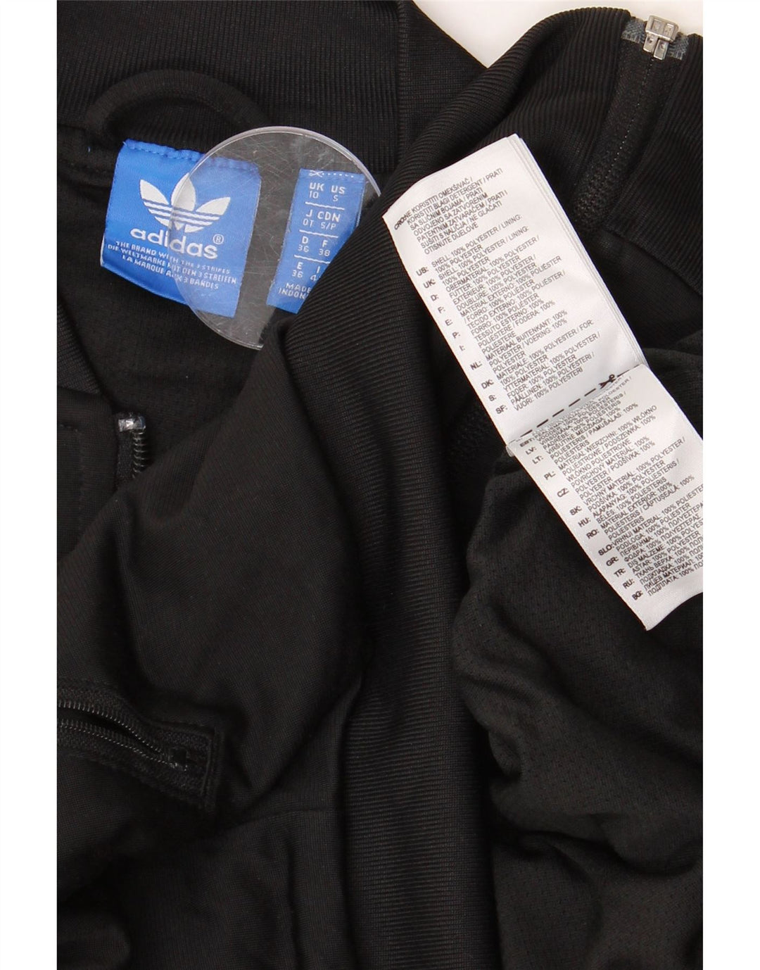ADIDAS Giacca da ginnastica da donna con grafica UK 10 Small Poliestere nero