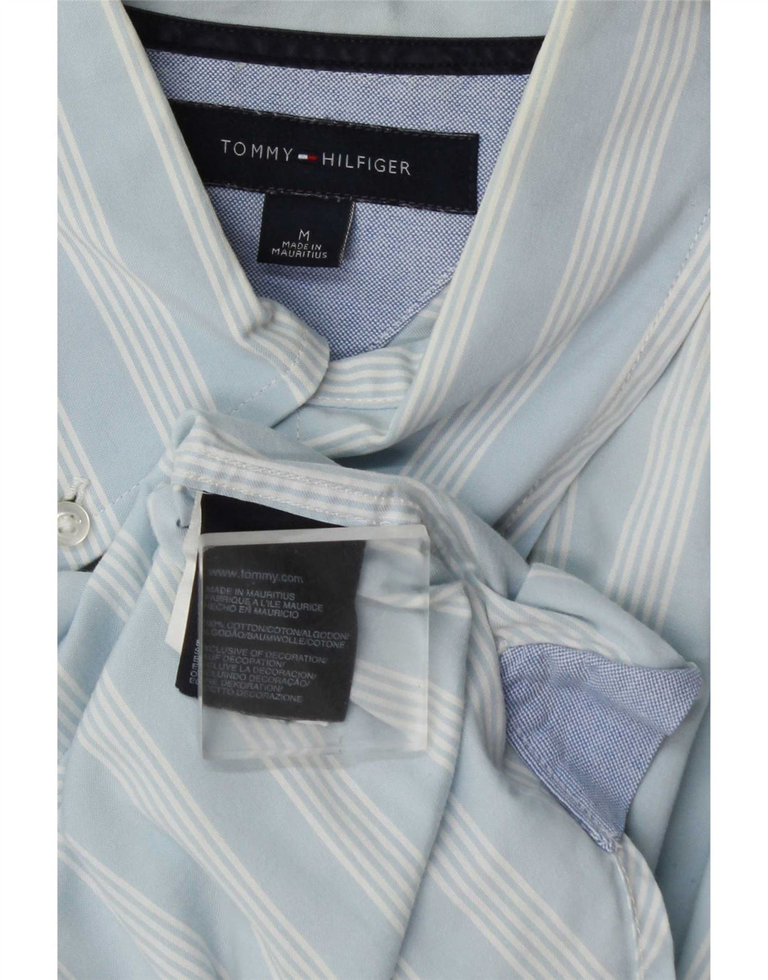 Camicia da uomo Tommy Hilfiger in cotone a righe blu medio