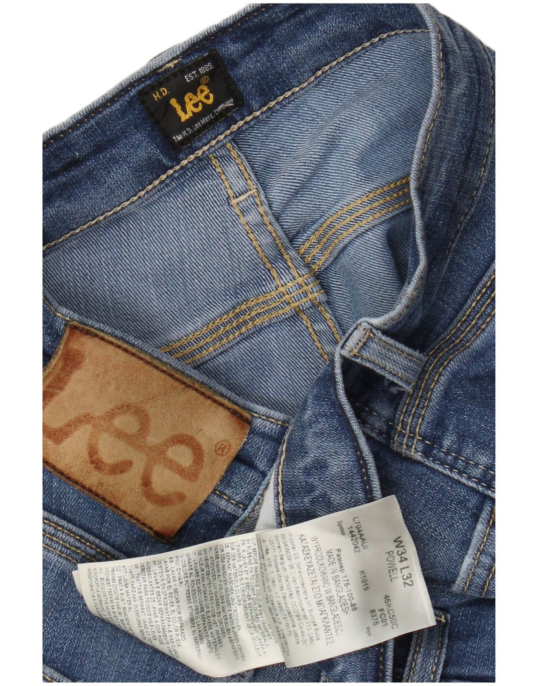 Jeans Lee Powell Slim da uomo W34 L32 in cotone blu