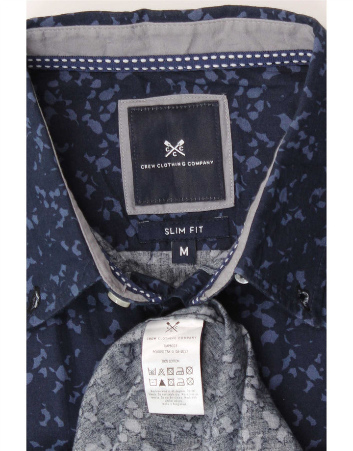 Crew Clothing Camicia slim fit da uomo con motivo astratto in cotone blu navy medio