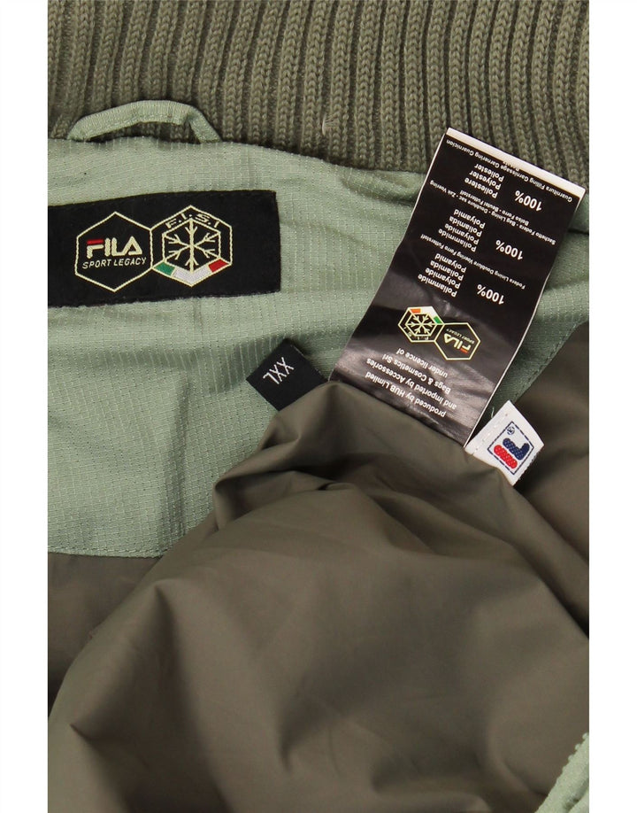 Giacca imbottita con cappuccio Fila da uomo UK 44 2XL Verde poliammide
