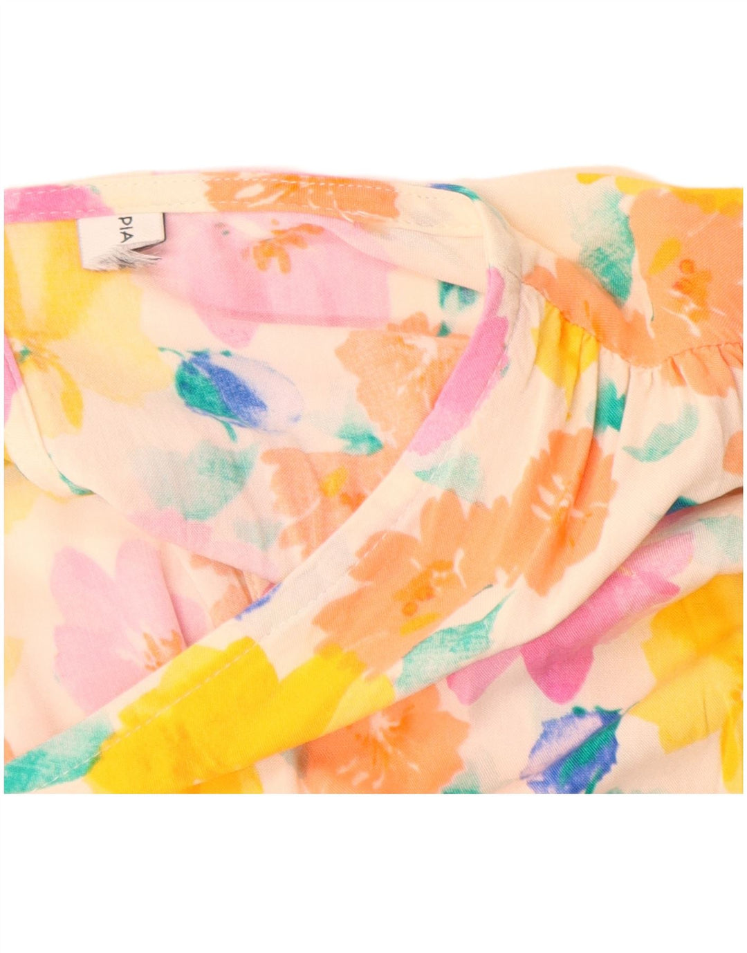 Abito a trapezio da donna VINTAGE UK 8 piccolo floreale multicolore