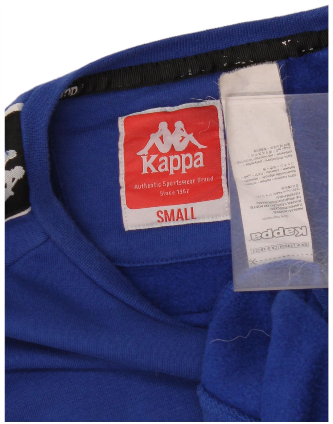 Felpa grafica da uomo KAPPA Maglione piccolo blu in cotone color block